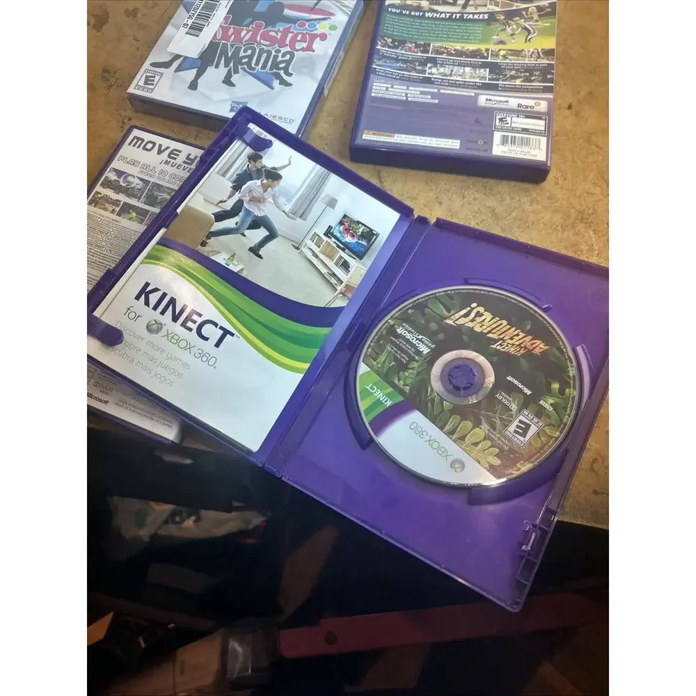 4 Game Xbox 360 Bundle Lot Deca Sports Freedom Twister Mania Kinect Adventures